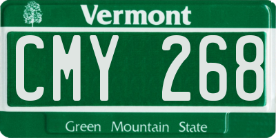VT license plate CMY268