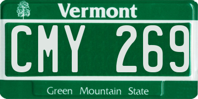 VT license plate CMY269