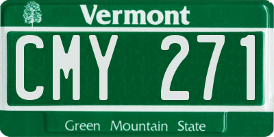 VT license plate CMY271