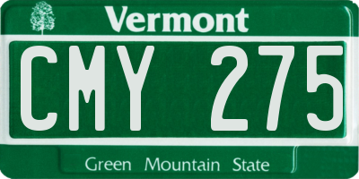 VT license plate CMY275