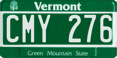 VT license plate CMY276