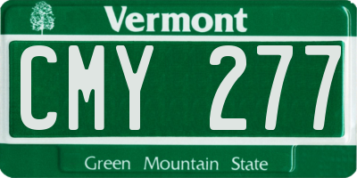 VT license plate CMY277