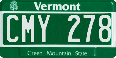 VT license plate CMY278