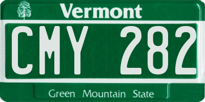 VT license plate CMY282