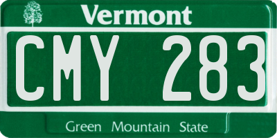 VT license plate CMY283