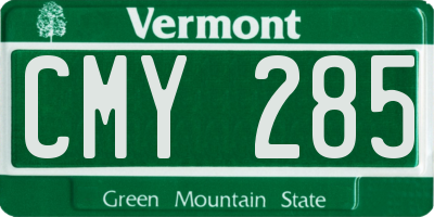 VT license plate CMY285
