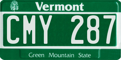 VT license plate CMY287
