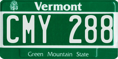 VT license plate CMY288