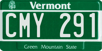 VT license plate CMY291
