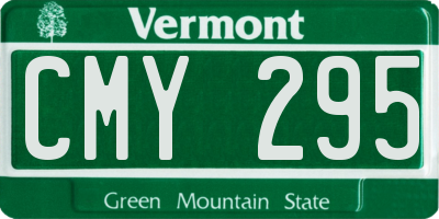 VT license plate CMY295