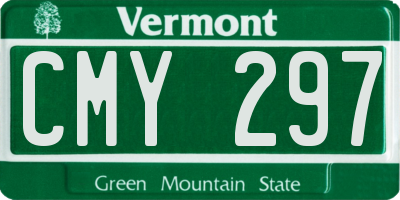 VT license plate CMY297