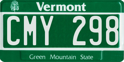 VT license plate CMY298