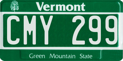 VT license plate CMY299