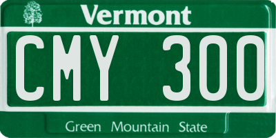 VT license plate CMY300