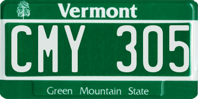 VT license plate CMY305