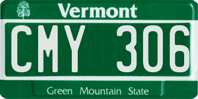 VT license plate CMY306