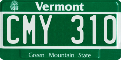 VT license plate CMY310