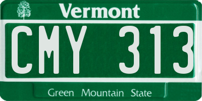 VT license plate CMY313