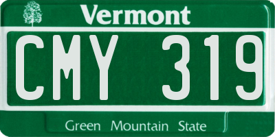 VT license plate CMY319