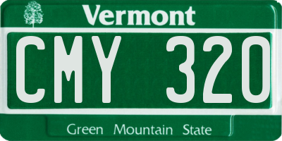 VT license plate CMY320
