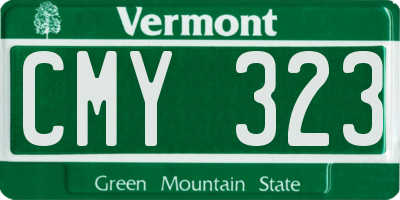 VT license plate CMY323
