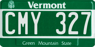 VT license plate CMY327