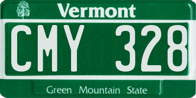 VT license plate CMY328