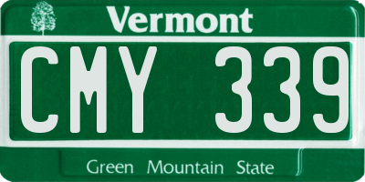 VT license plate CMY339