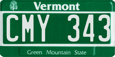 VT license plate CMY343