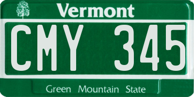 VT license plate CMY345