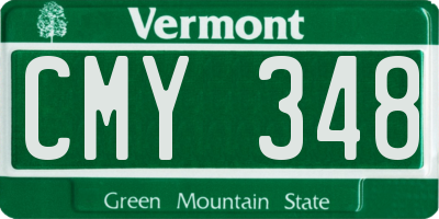 VT license plate CMY348