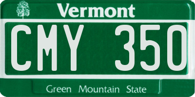 VT license plate CMY350