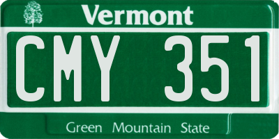 VT license plate CMY351