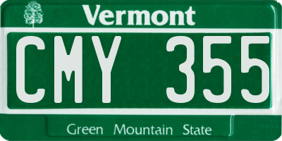 VT license plate CMY355
