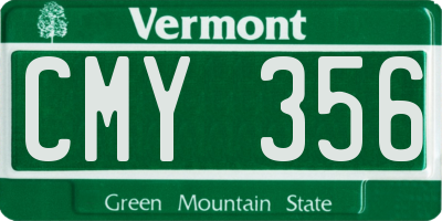 VT license plate CMY356