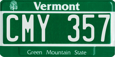 VT license plate CMY357