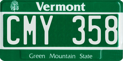 VT license plate CMY358