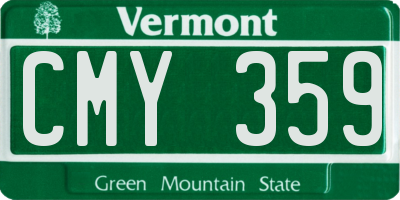 VT license plate CMY359