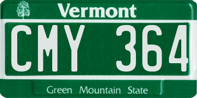 VT license plate CMY364