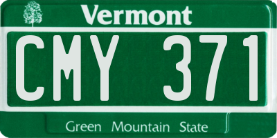 VT license plate CMY371
