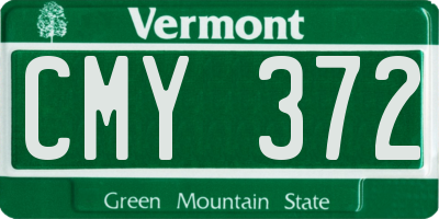 VT license plate CMY372