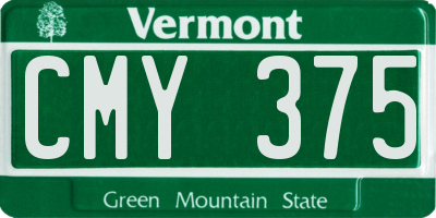 VT license plate CMY375