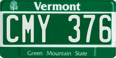 VT license plate CMY376