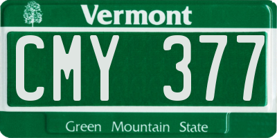 VT license plate CMY377