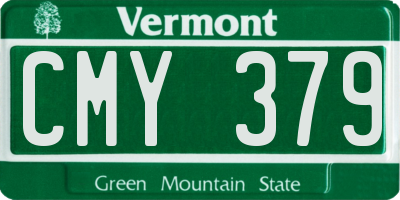 VT license plate CMY379