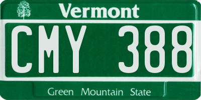 VT license plate CMY388