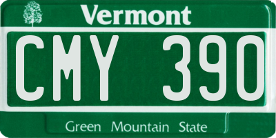 VT license plate CMY390