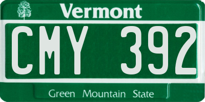 VT license plate CMY392