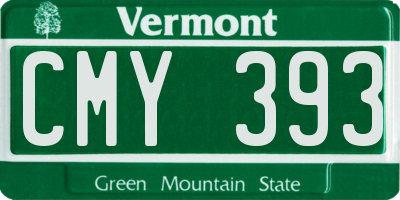 VT license plate CMY393