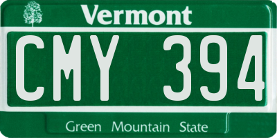 VT license plate CMY394